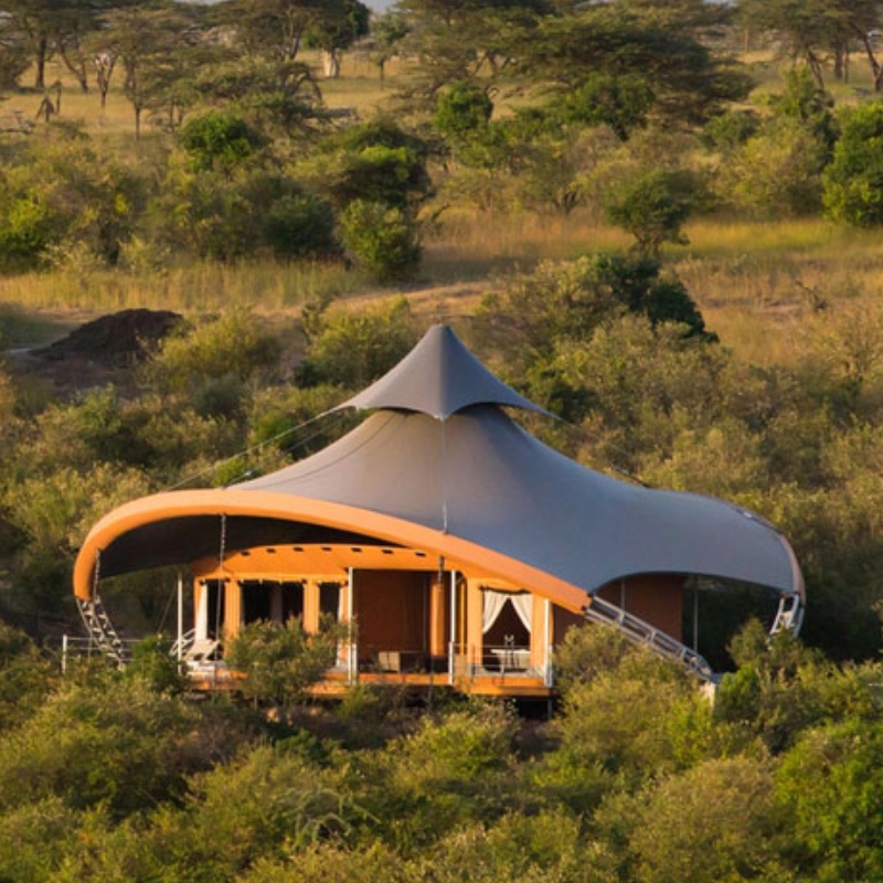 Montované domy Safari Double Layers PVDF Membránová struktura Hotel Ubytování Stan v Jižní Africe